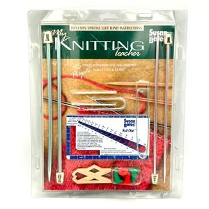 Vintage Susan Bates My Knitting Teacher Kit 15 Projects Needles Gauge K17380